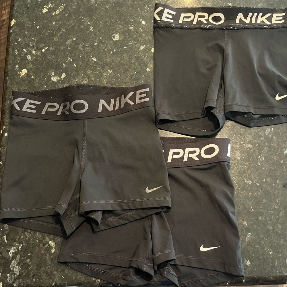 Nike Pro Black Shorts 3 pairs